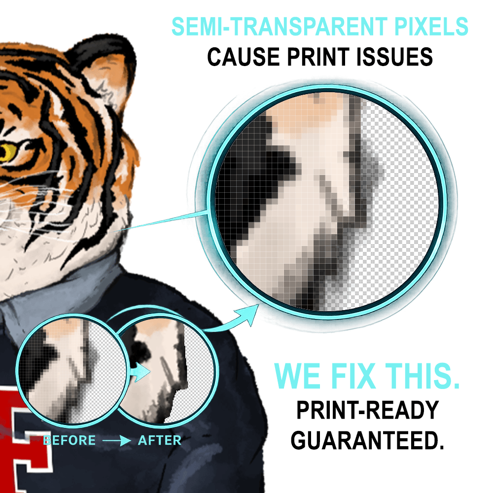 Print-Ready File Cleanup Service (DTF & Apparel). Background removal, Halftoning for DTF and Vectorizing images - The Print Remedy